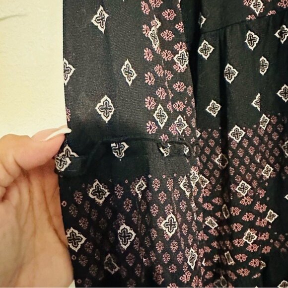 Style & Co Mesh Geometric Button Down Dress NWT Purple Black Size S - Picture 10 of 13